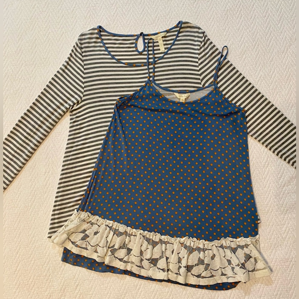 Matilda Jane Long Sleeve Top w/ Polka Dot Cami